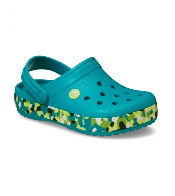 CROCS NIÑO CHANCLETA GLOW CONFETTI BAND CGT TURBO TEAL/MULTI