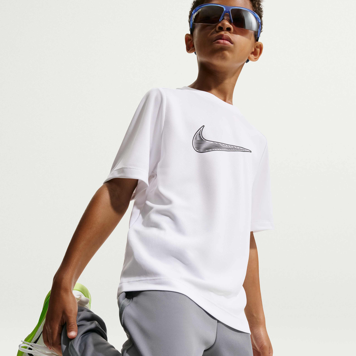 NIKE NIÑO TSHIRT B DRI FIT MULTI HBR WHITE/BLACK