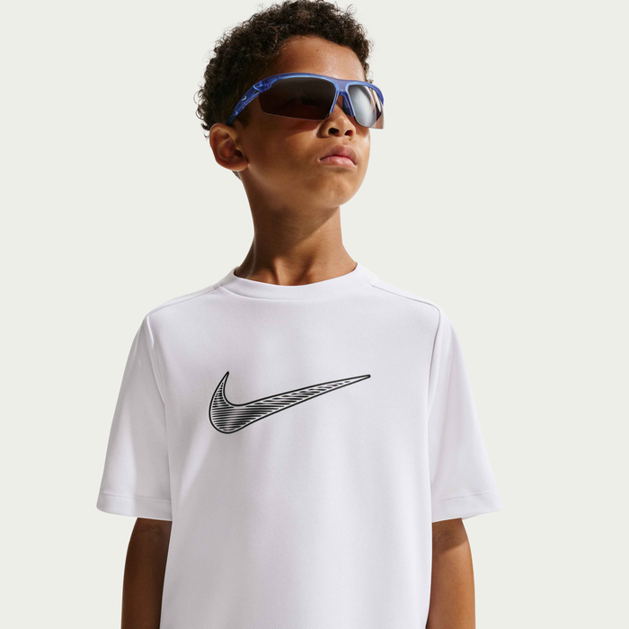 NIKE NIÑO TSHIRT B DRI FIT MULTI HBR WHITE/BLACK