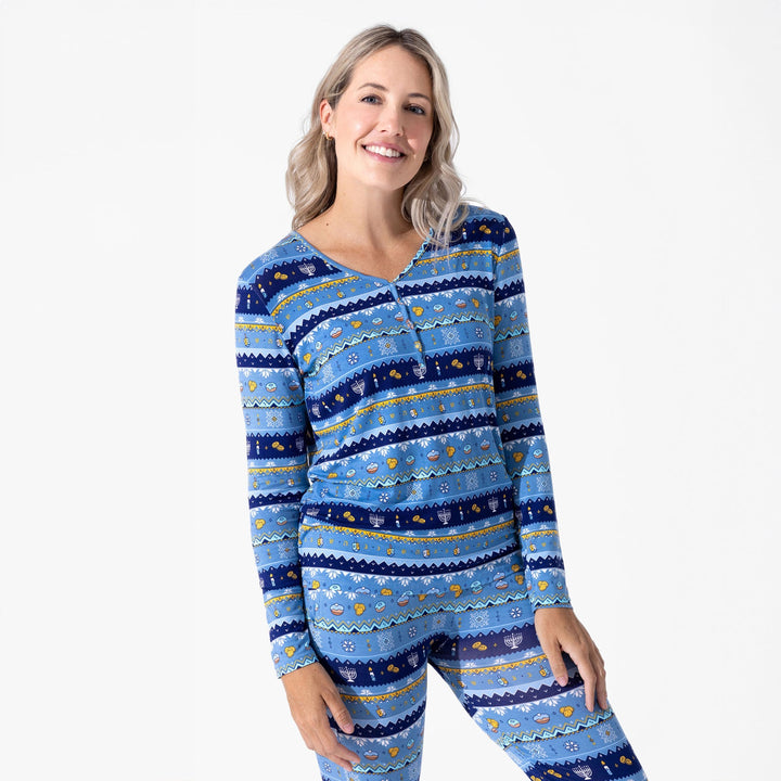 BELLABU BEAR DAMA PIJAMA HANUKKAH FAIR ISLE BAMBOO