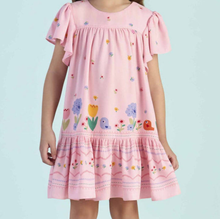 MON SUCRÉ NIÑA VESTIDO FLOWER ESTAMPADO