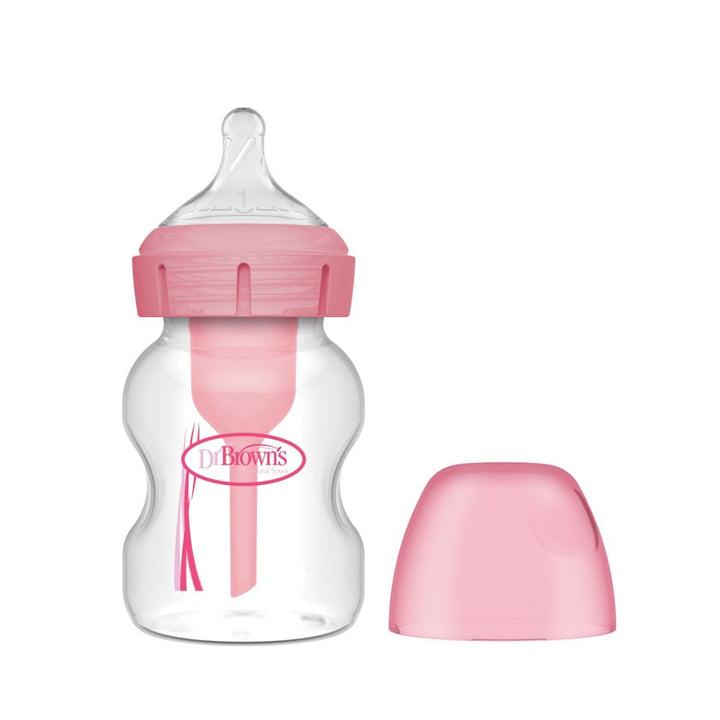 DR. BROWN BIBERON DE CUELLO ANCHO CON FLUJO 5OZ/150ML (ROSADO)