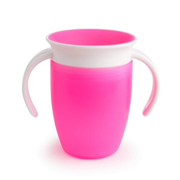 MUNCHKIN VASO 360 CON ASAS Y TAPA ROSA