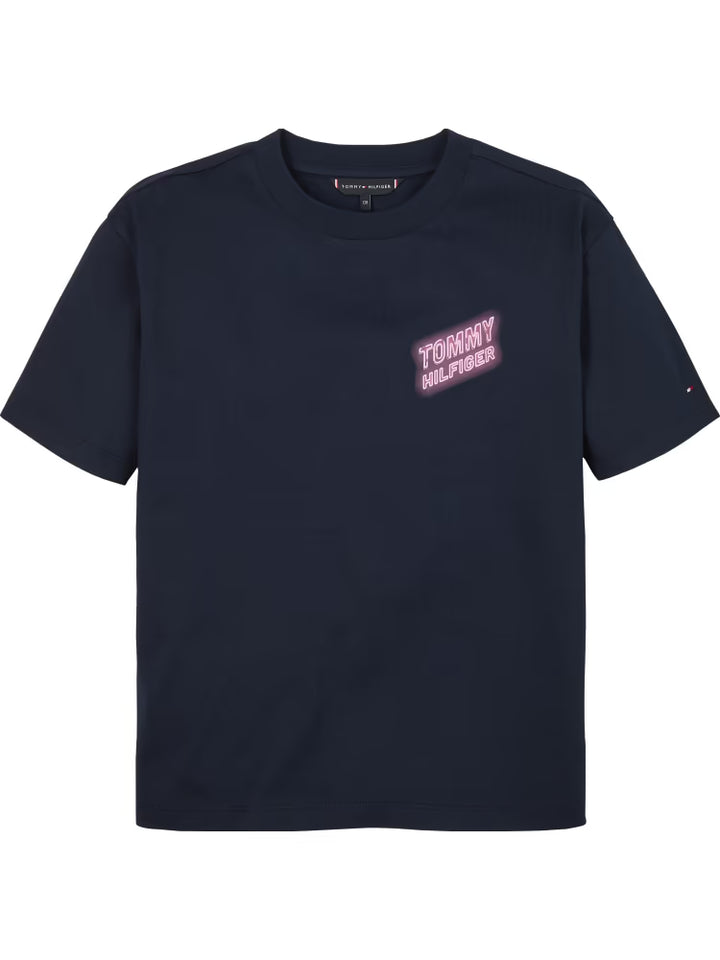 TOMMY HILFIGER NIÑO TSHIRT NEON GRAPHIC DARK NIGHT NAVY