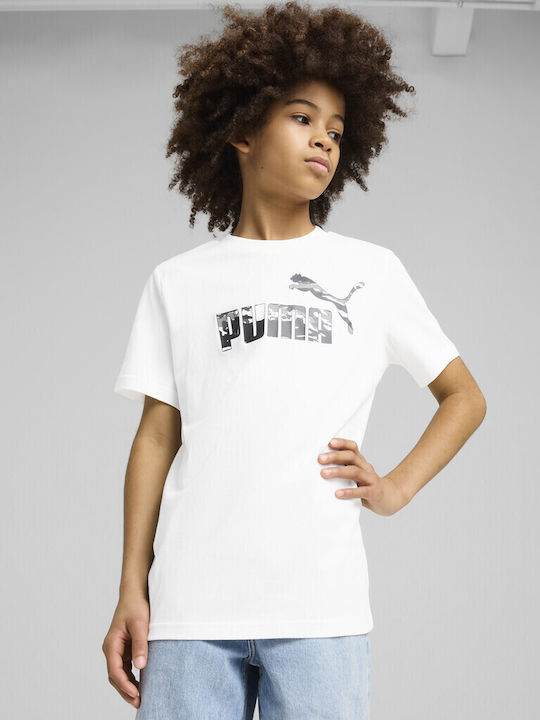 PUMA NIÑO TSHIRT ESS CAMO WHITE