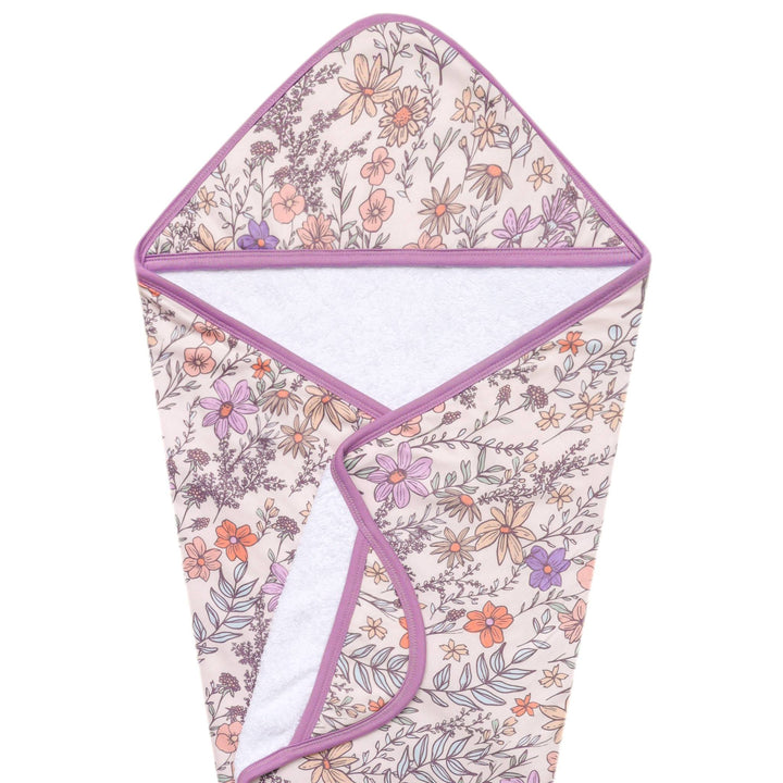 COPPER PEARL BEBE NIÑA TOALLA CON CAPUCHA FLORA PREMIUM