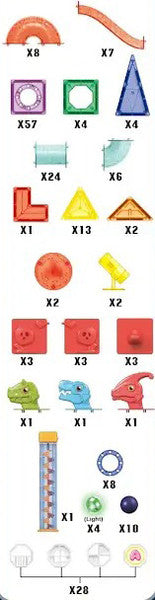 TOYS DINOSAUR PARADISE LIGHT LIFTING BALL WINDOW MAGNETIC 193PCS