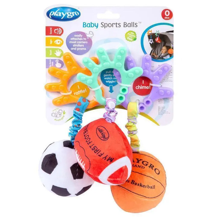 PLAYGRO PELOTAS DEPORTIVAS PARA BEBÉS 3PCS SURTIDOS