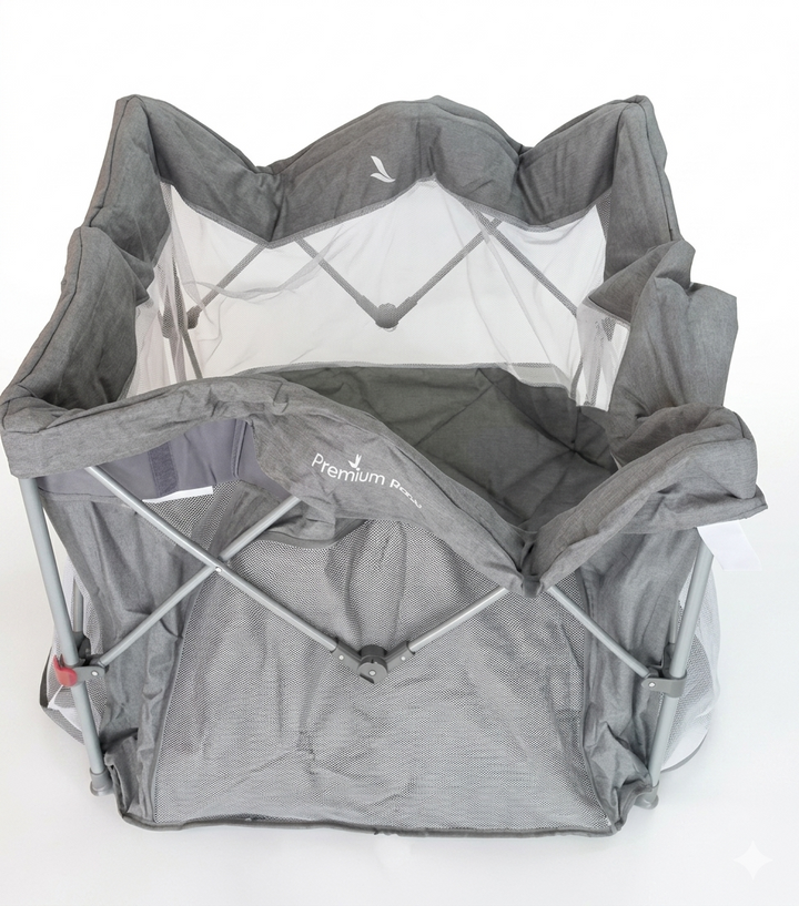 PREMIUM BABY CORRAL GRIS EASY FOLD 110 X 110 X 74 CM