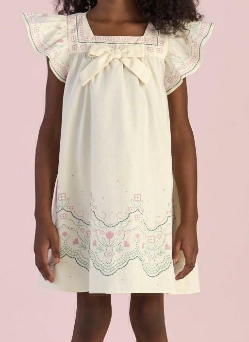 MON SUCRÉ NIÑA VESTIDO FLOREST BEGE