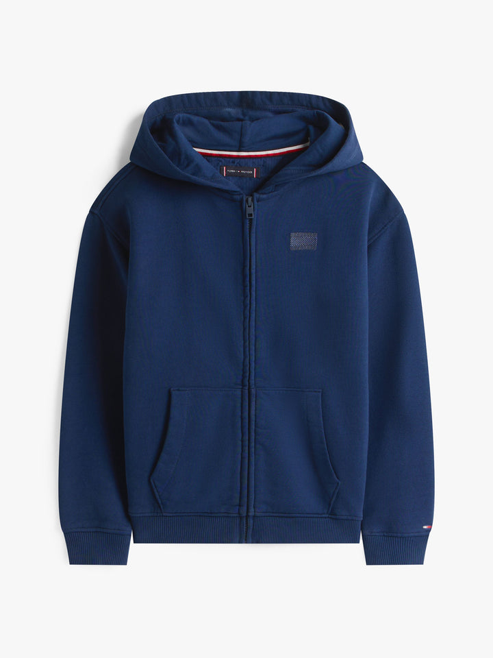 TOMMY HILFIGER NIÑO ABRIGO TONAL FLAG ZIP HOODIE DARK NIGHT NAVY