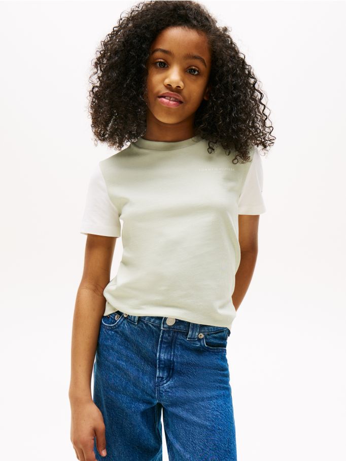 TOMMY HILFIGER NIÑO TSHIRT MINI CORP MISTY SAGE COLOURBLOCK