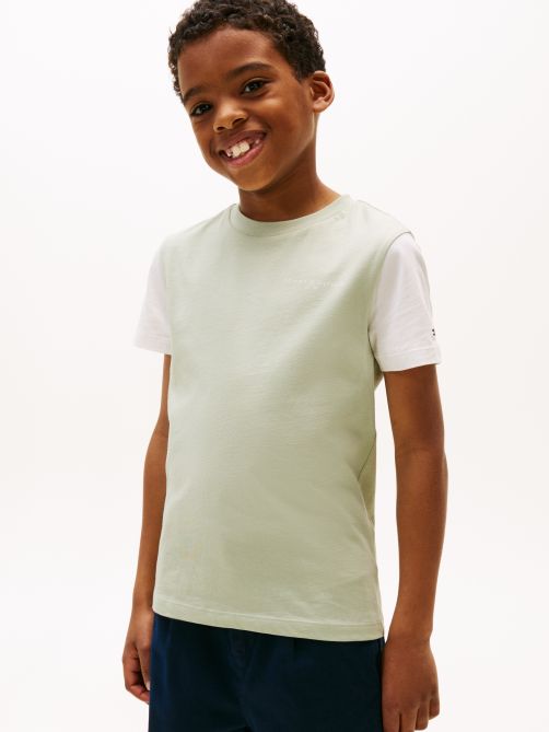 TOMMY HILFIGER NIÑO TSHIRT MINI CORP MISTY SAGE COLOURBLOCK