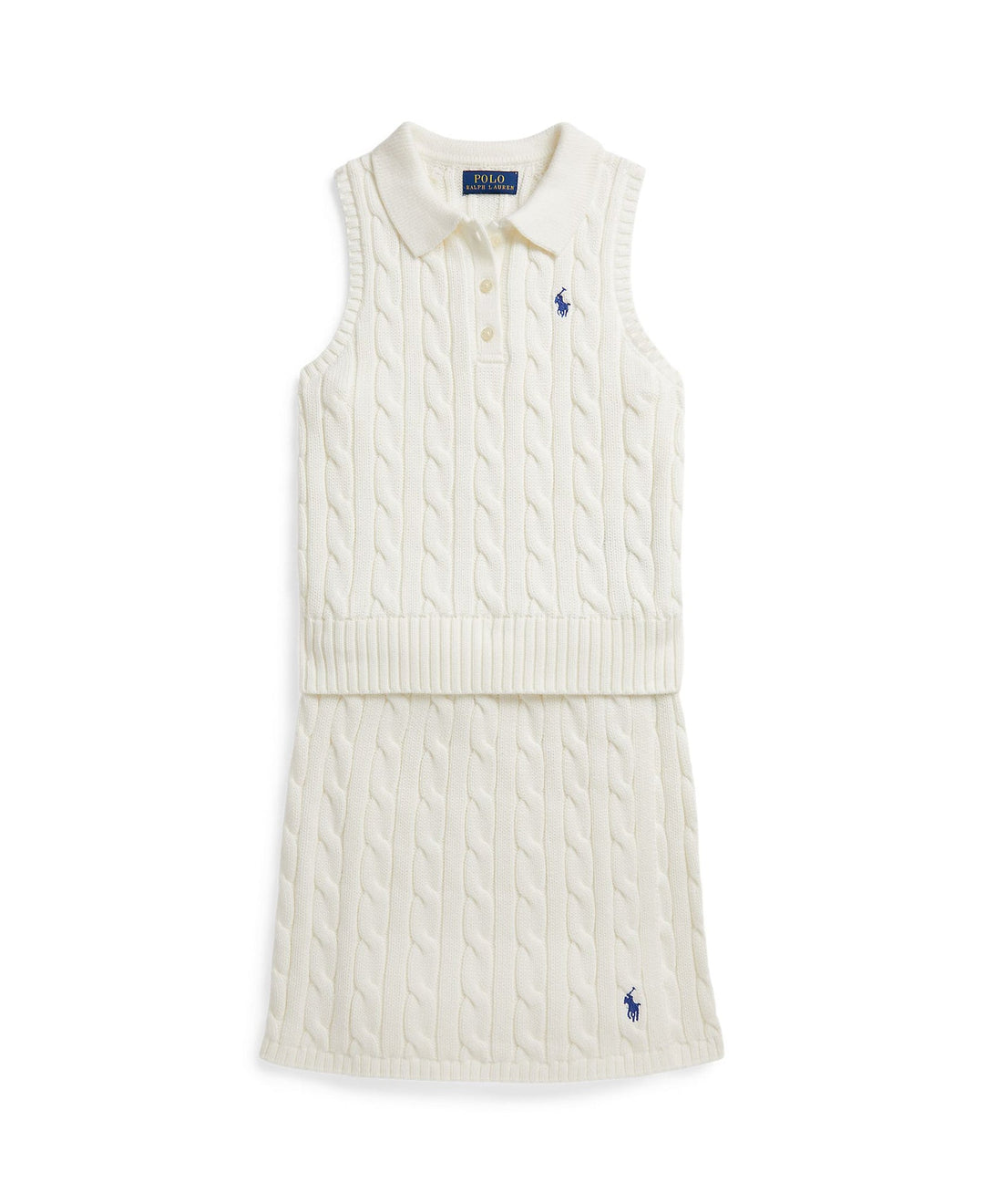 RALPH LAUREN NIÑA CONJ. DE FALDA 20/2 COTTON DECKWASH WHITE