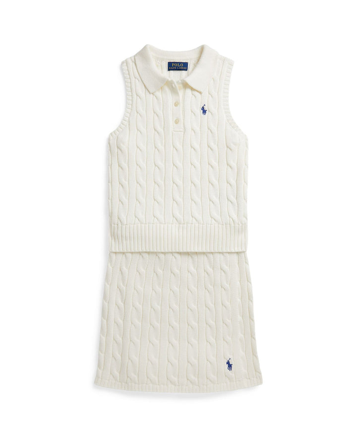 RALPH LAUREN NIÑA CONJ. DE FALDA 20/2 COTTON DECKWASH WHITE