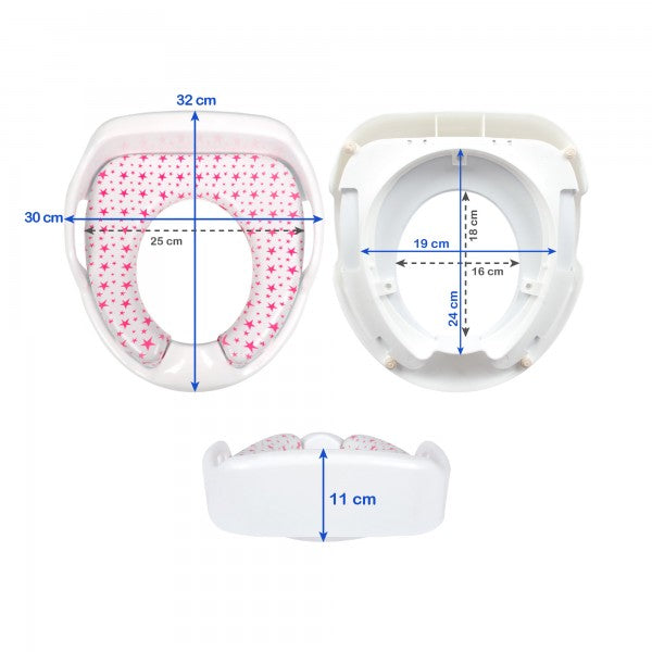 SEVI BEBE ADAPTADOR DE INODORO LUXURY TOILET SEAT ADAPTER - PINK STAR-ROSADO