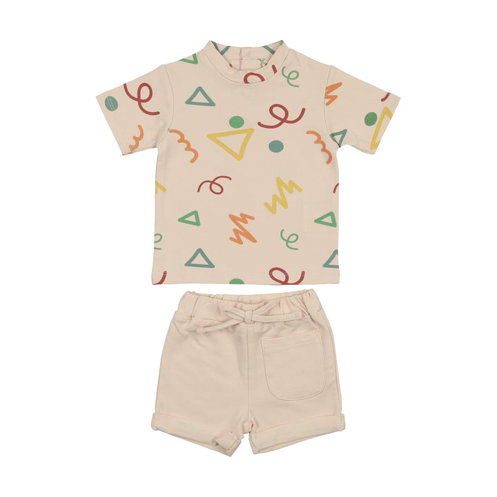 MANIERE NIÑO CONJ. DE SHORT SUMMER FUN BEIGE MULTI