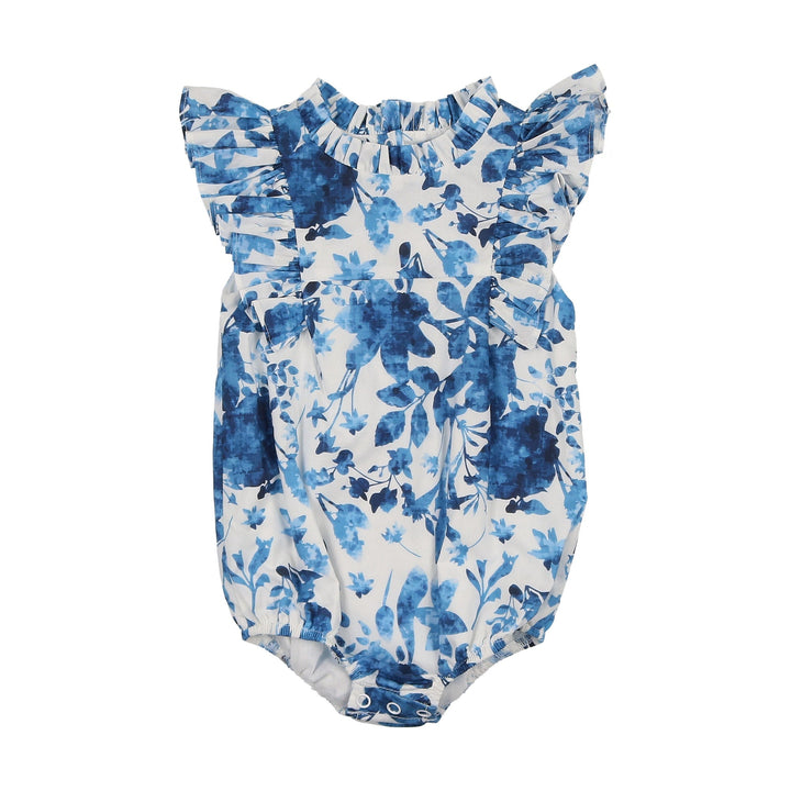 MANIERE BEBE NIÑA ROMPER GARDEN WHITE BLUE