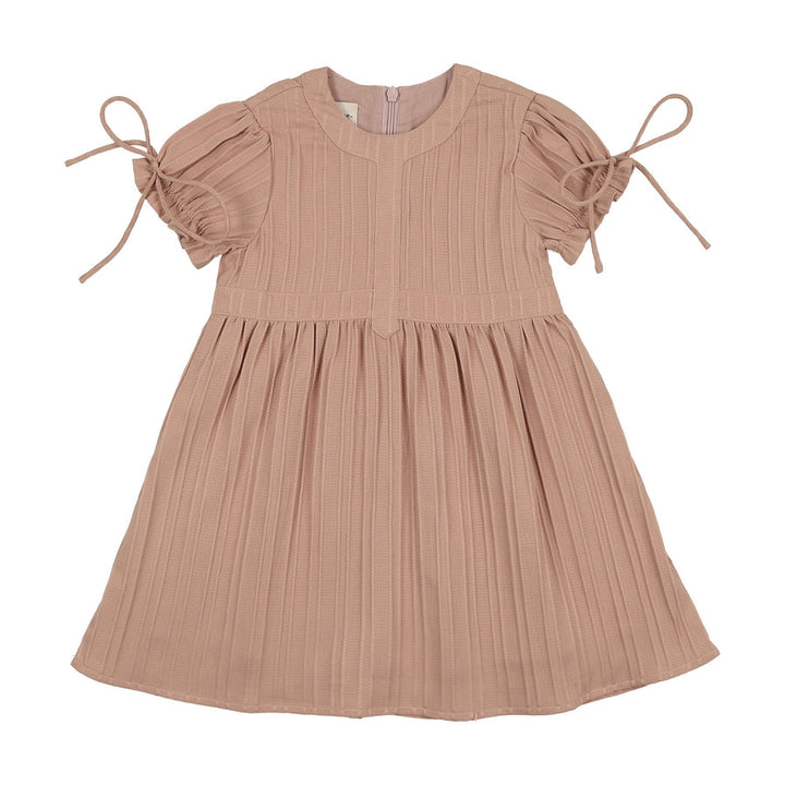 MANIERE NIÑA VESTIDO STRIPED FAUX TAB MAUVE
