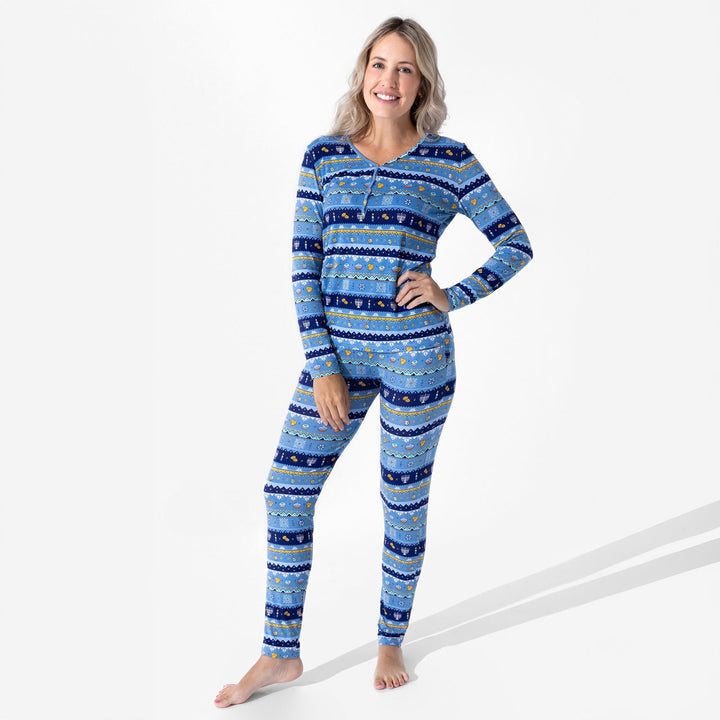 BELLABU BEAR DAMA PIJAMA HANUKKAH FAIR ISLE BAMBOO