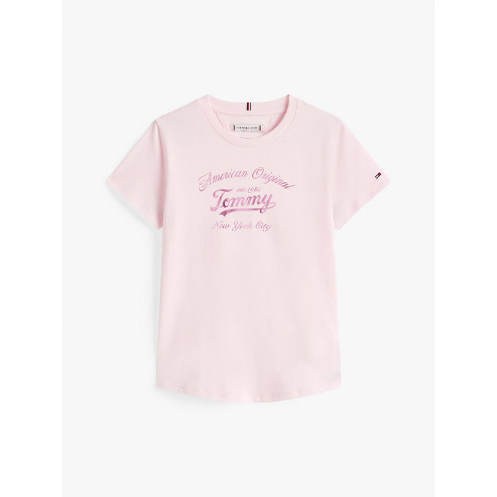 TOMMY HILFIGER NIÑA TSHIRT SCRIPT LIGHT PINK