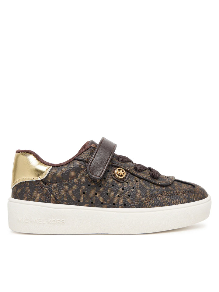 MICHAEL KORS NIÑA ZAPATILLA JEM SCOTTY PS BROWN /GOLD