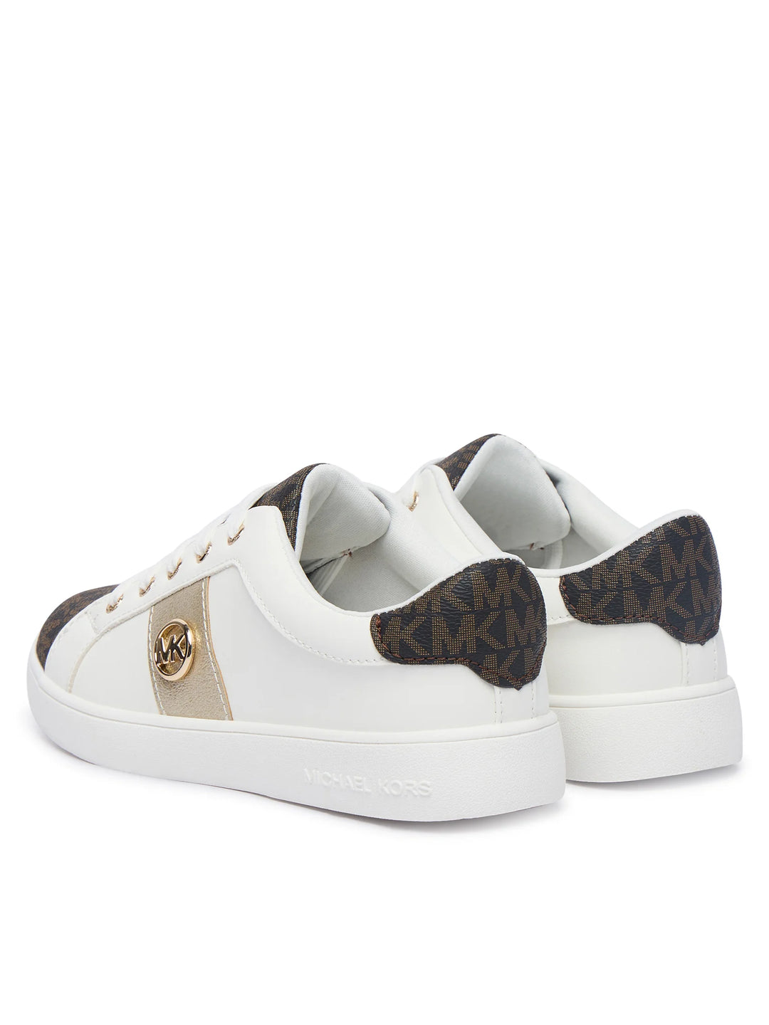 MICHAEL KORS NIÑA ZAPATILLA JEM RAINE WHITE SYNTHETIC/BROWN MONOGRAM/PALE GOLD METALLIC