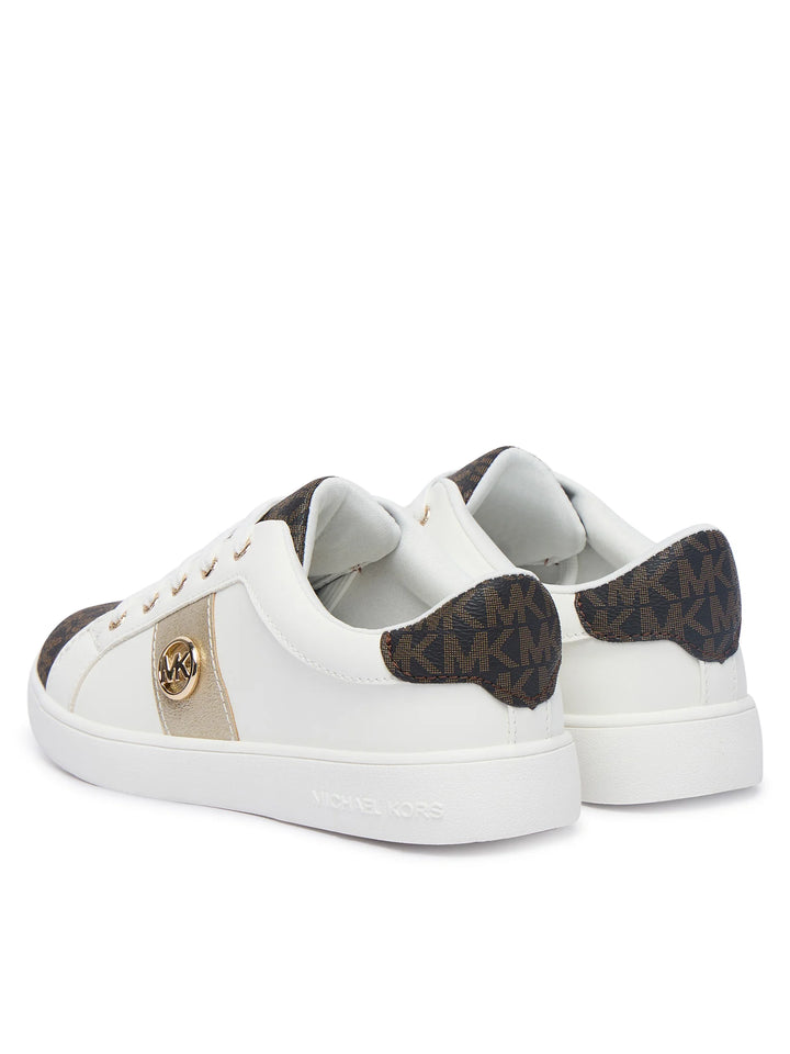 MICHAEL KORS NIÑA ZAPATILLA JEM RAINE WHITE SYNTHETIC/BROWN MONOGRAM/PALE GOLD METALLIC