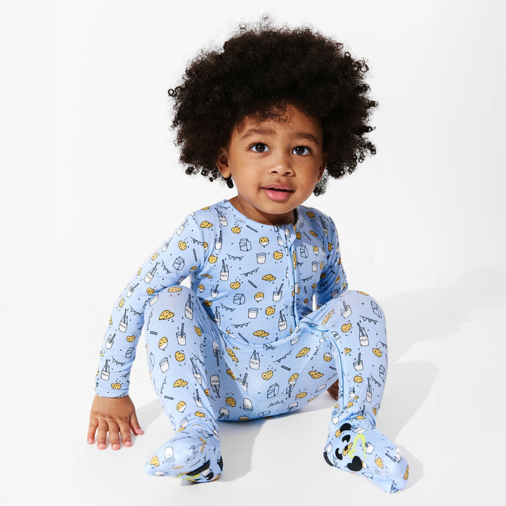 BELLABU BEAR NIÑO PIJAMA MILK & COOKIES BLUE BAMBOO