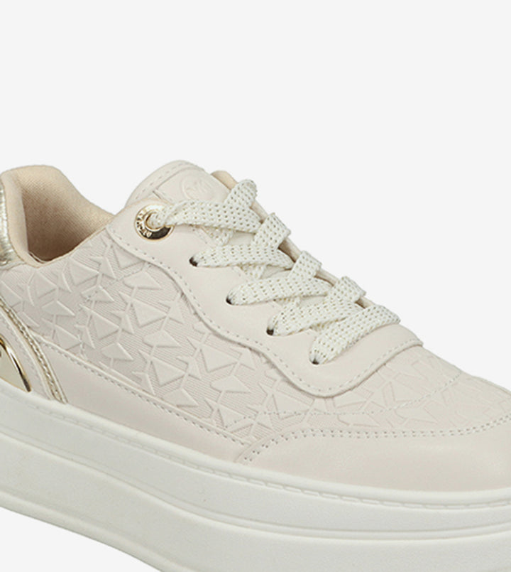 MICHAEL KORS NIÑA ZAPATILLA HAYES VANILLA MK DOT DEBOSS/VANILLA NAPPA