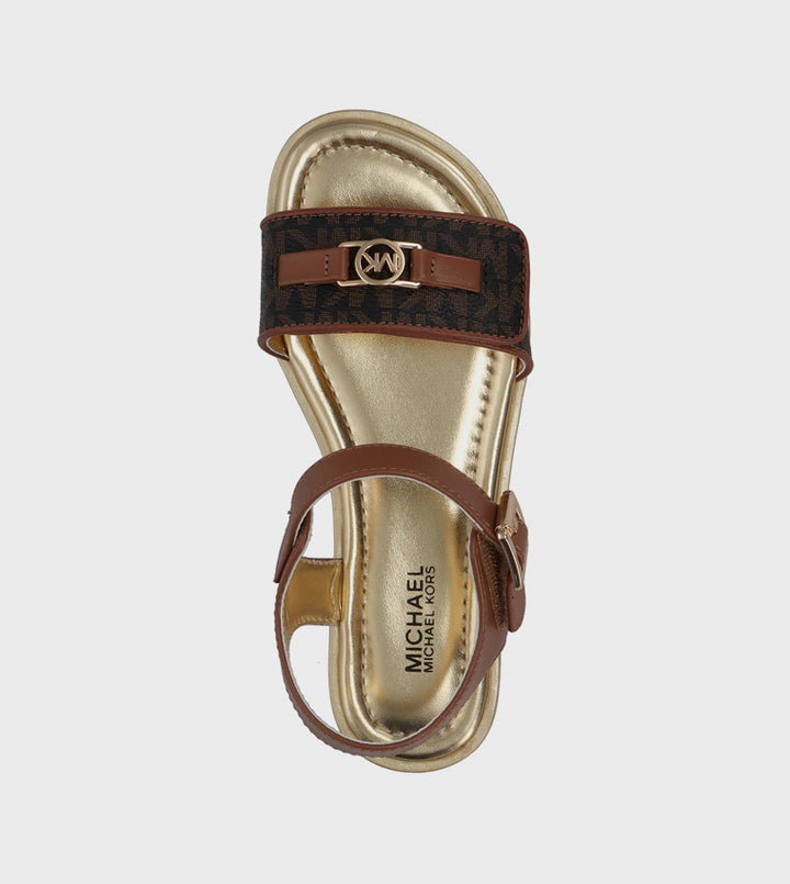 MICHAEL KORS NIÑA SANDALIA BRANDY KIERAN LUGGAGE SYNTHETIC/BROWN MONOGRAM