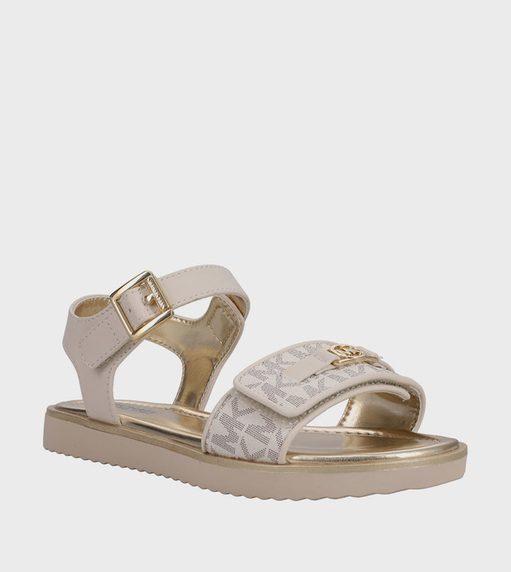 MICHAEL KORS NIÑA SANDALIA BRANDY KIERAN VANILLA SYNTHETIC/VANILLA MONOGRAM