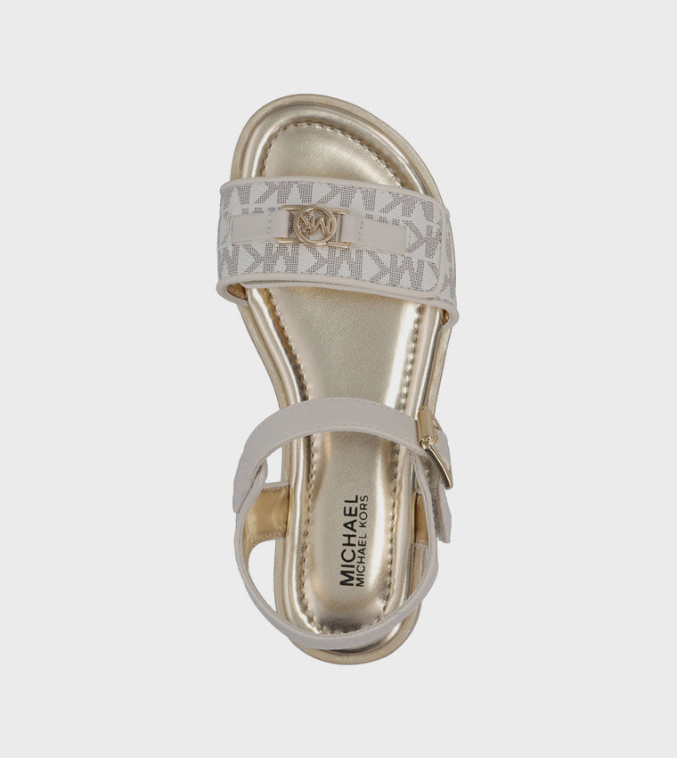 MICHAEL KORS NIÑA SANDALIA BRANDY KIERAN VANILLA SYNTHETIC/VANILLA MONOGRAM