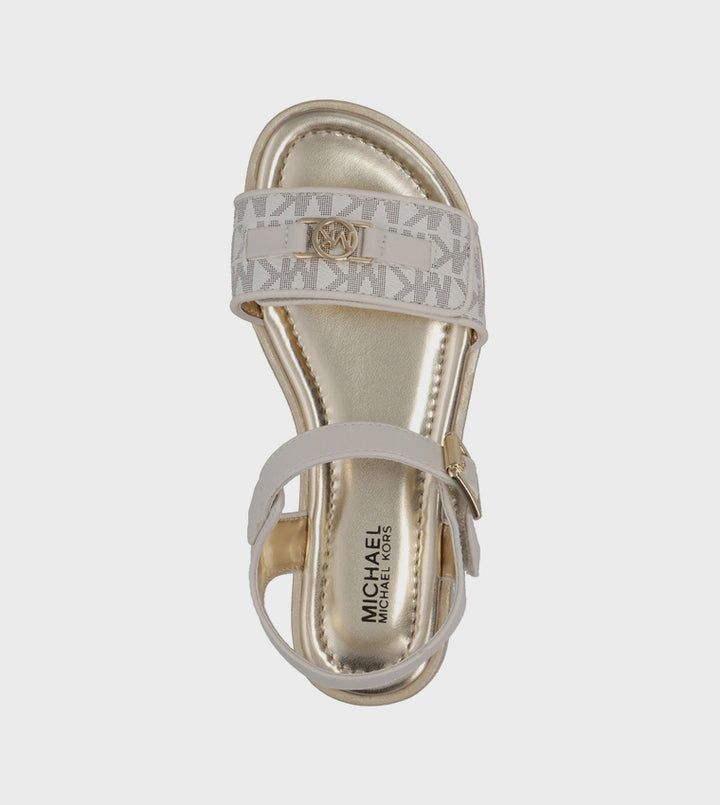 MICHAEL KORS NIÑA SANDALIA BRANDY KIERAN VANILLA SYNTHETIC/VANILLA MONOGRAM