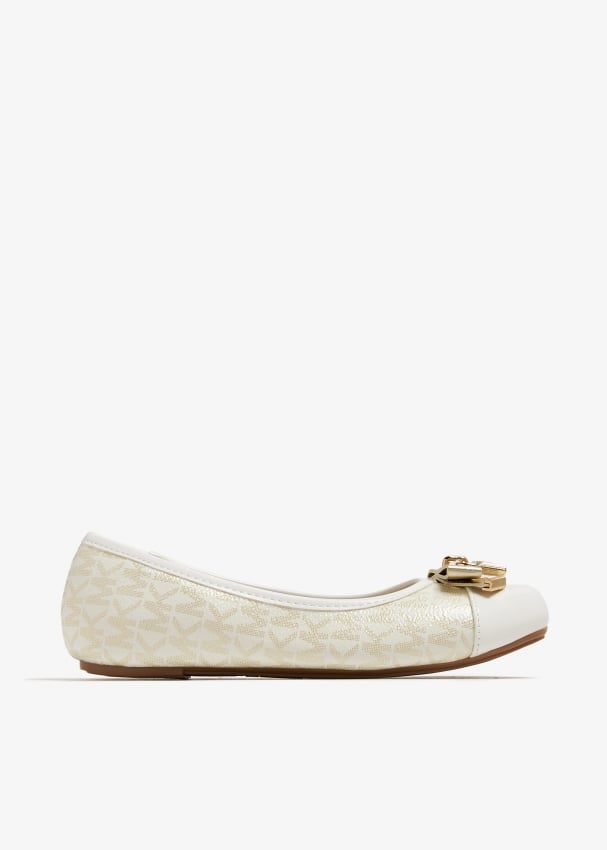 MICHAEL KORS NIÑA ZAPATO KENYA LOCK WHT/PALE GOLD