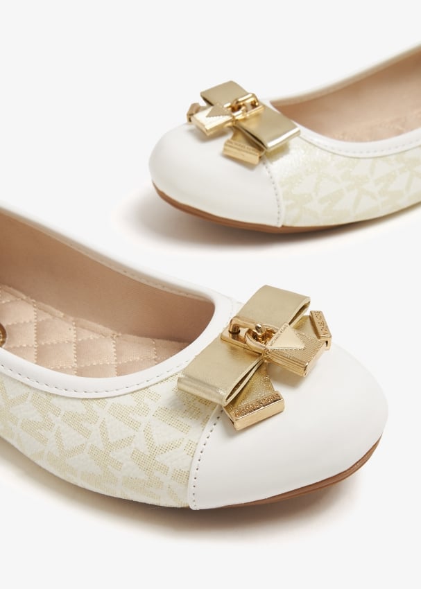 MICHAEL KORS NIÑA ZAPATO KENYA LOCK WHT/PALE GOLD