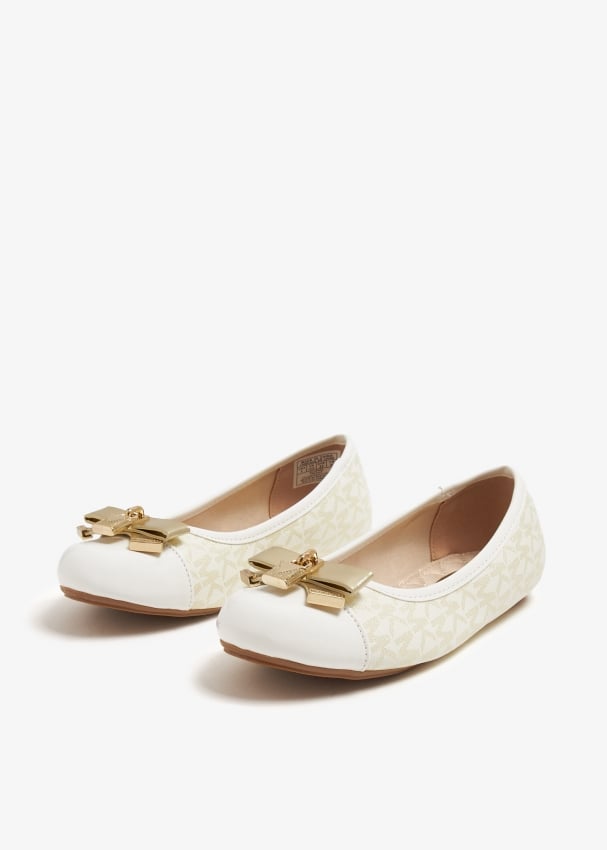MICHAEL KORS NIÑA ZAPATO KENYA LOCK WHT/PALE GOLD