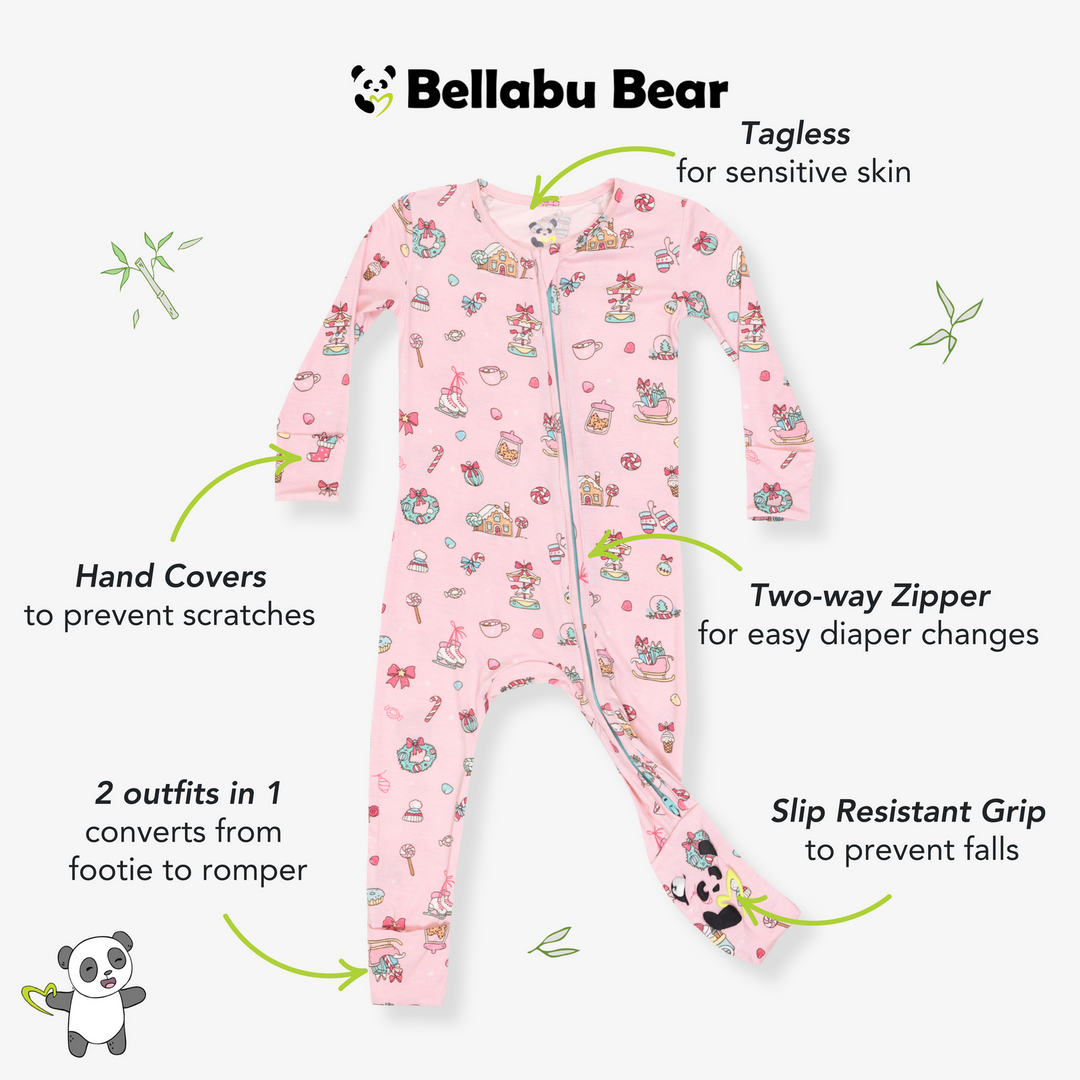 BELLABU BEAR NIÑA PIJAMA CANDY CANE LANE BAMBOO