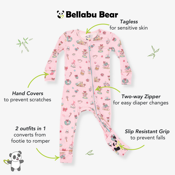 BELLABU BEAR NIÑA PIJAMA CANDY CANE LANE BAMBOO