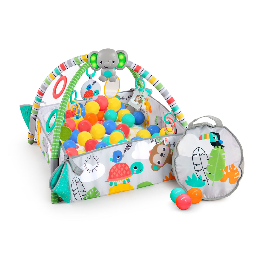 Kids II Gimnasio Interactivo 5 en 1 W/Piscina de Bolas