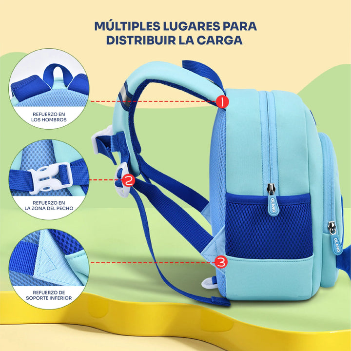 Wolfy Mochila Shark Celeste