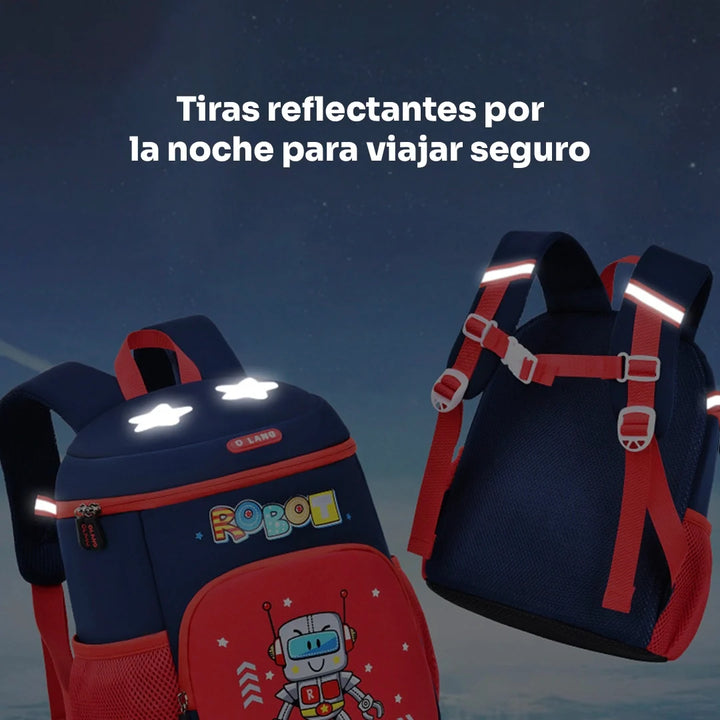 Wolfy Mochila Robot Azul Marino
