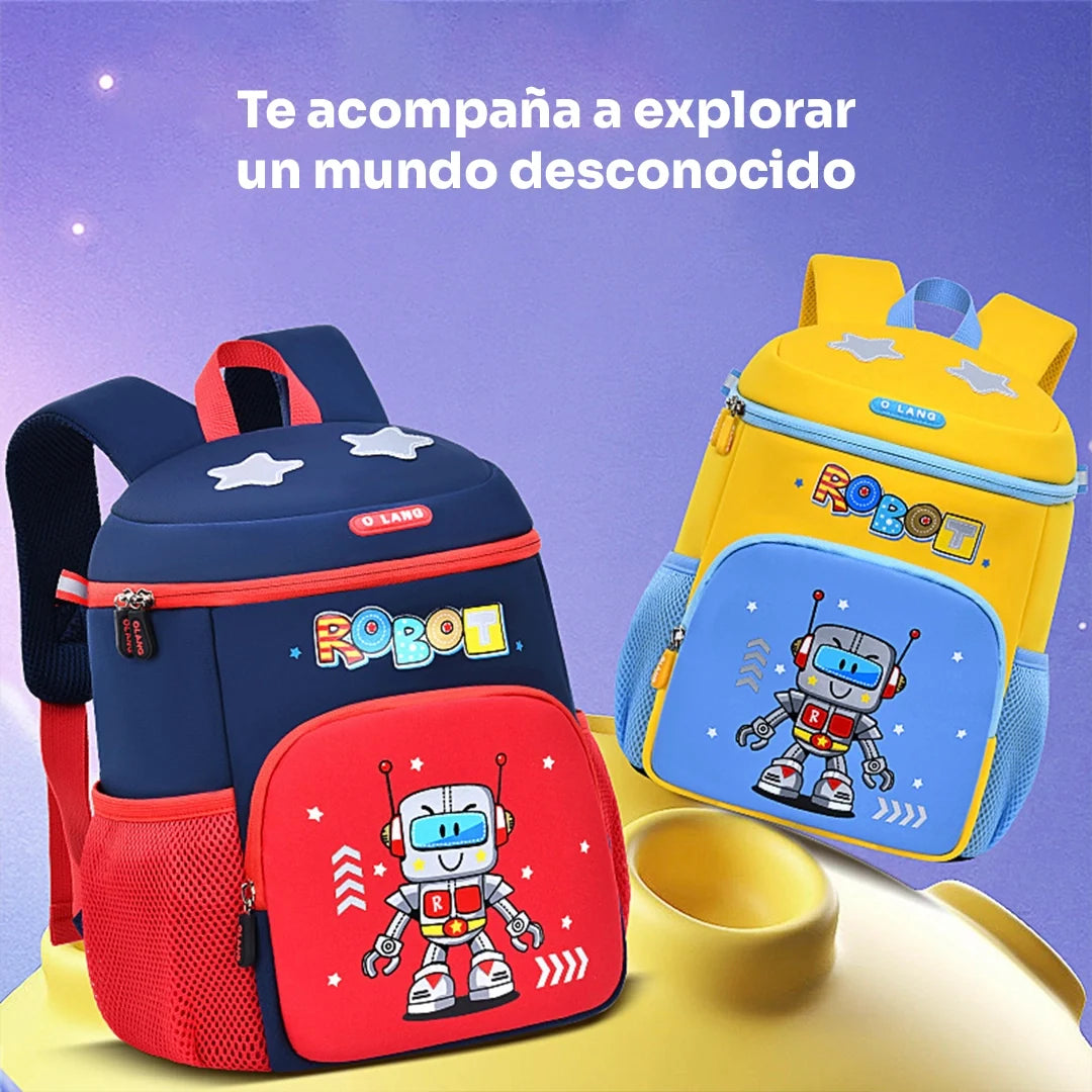 Wolfy Mochila Robot Azul Marino