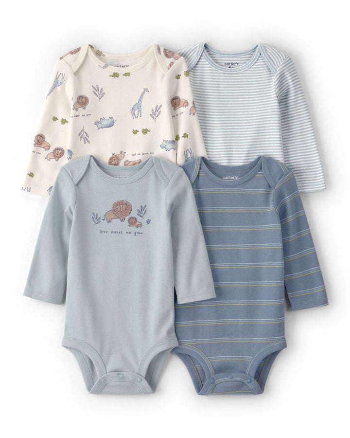 CARTERS BEBE NIÑO BODY BLUE SAFARI 4PCS
