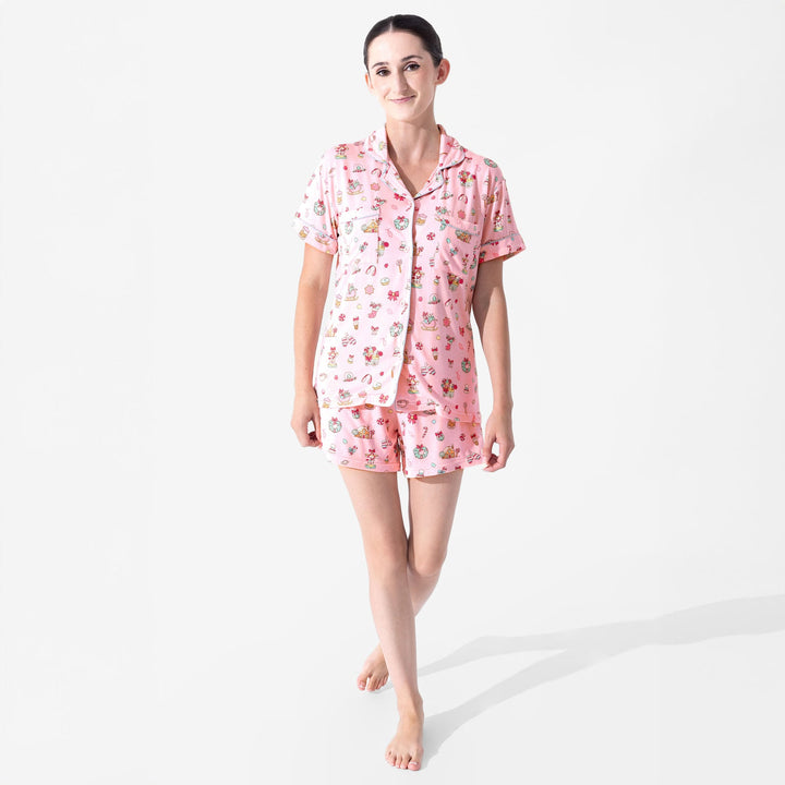 BELLABU BEAR DAMA PIJAMA CANDY CANE LANE BAMBOO SHORT