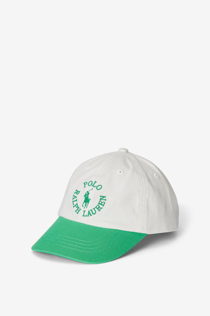 RALPH LAUREN NIÑO GORRA DECKWASH WHITE/PLATO GREEN