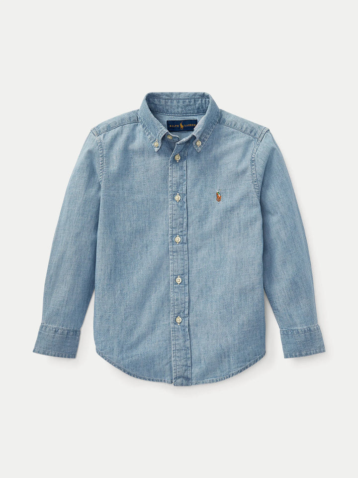 RALPH LAUREN NIÑO CAMISA COTTON PW LT BLUE