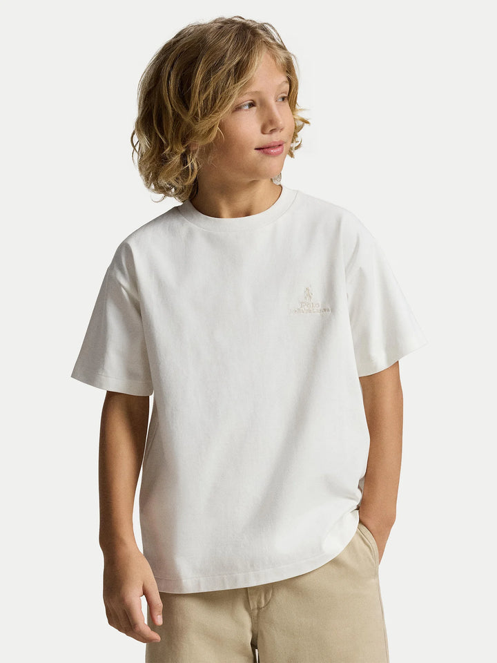 RALPH LAUREN NIÑO TSHIRT 16/1 JERSEY DECKWASH WHITE