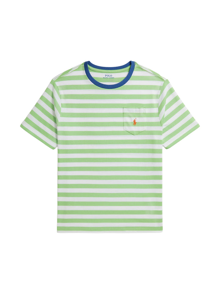 RALPH LAUREN NIÑO TSHIRT 26/1 JERSEY COLLECTION LIME/WHITE