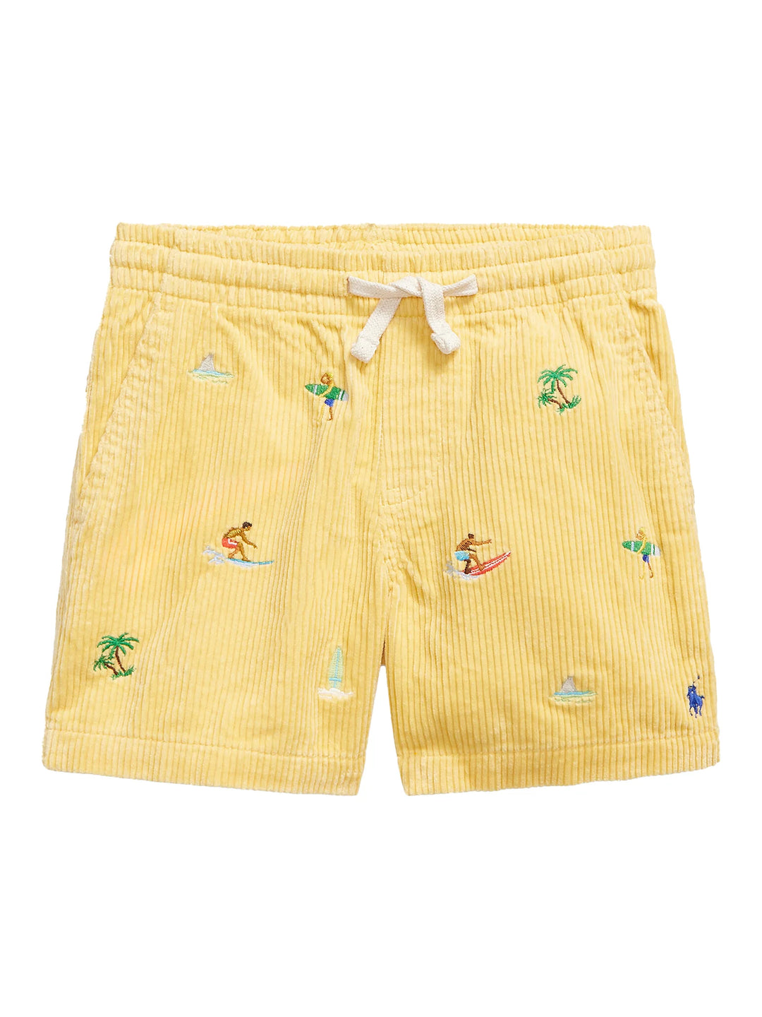RALPH LAUREN NIÑO SHORT 8 WALE CORD BEACH YELLOW SURFER AOE